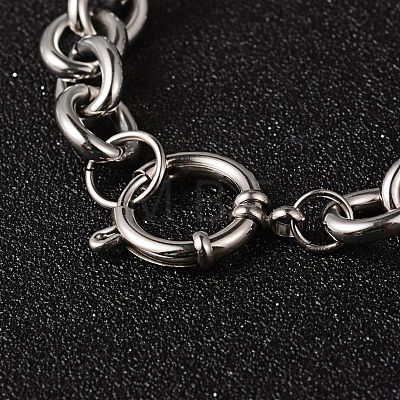 304 Stainless Steel Cable Chain Bracelets BJEW-H477-03-1