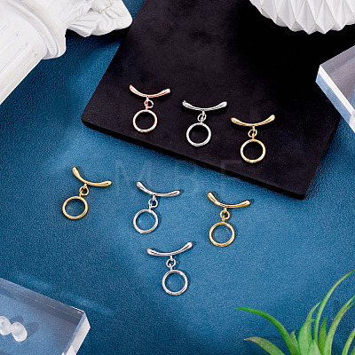 7Pcs Ring Brass Toggle Clasps KK-TADJ0001-21-1