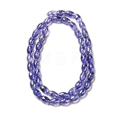 Electroplate Transparent Glass Beads Strand GLAA-G088-06B-1