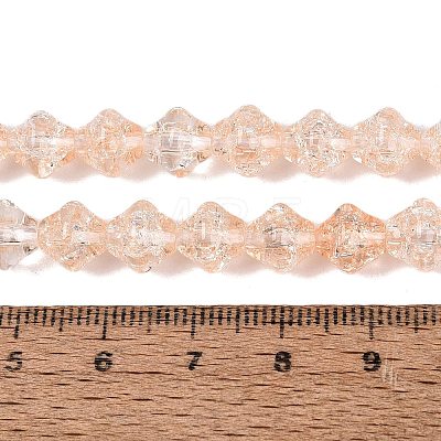 Transparent Crackle Glass Beads Strands GLAA-Q115-04A-09-1