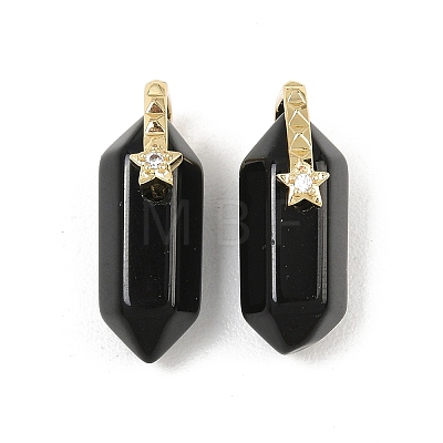 Natural Obsidian Double Terminal Pendants GG-CBA4154-07G-02-1