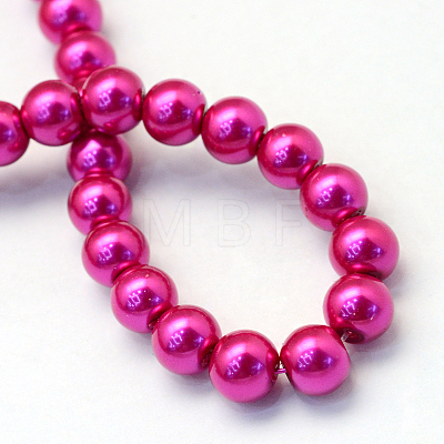 Baking Painted Pearlized Glass Pearl Round Bead Strands HY-Q003-4mm-17-1