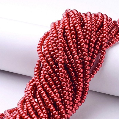 Glass Pearl Beads Strands X-HY-4D-B73-1