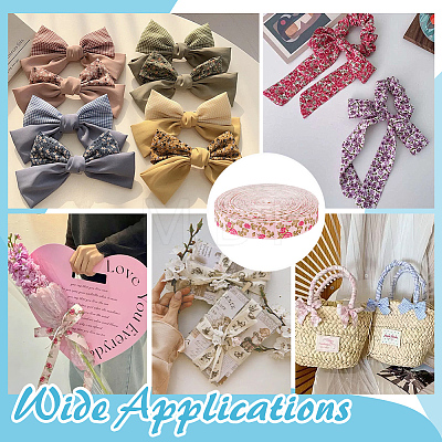 Flower Cotton Ribbon OCOR-WH0109-115B-1