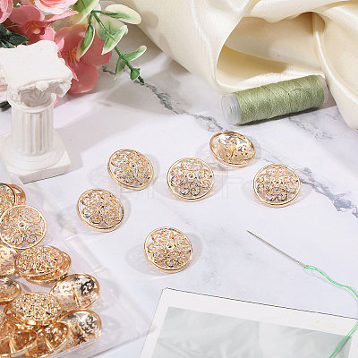 30Pcs 1-Hole Alloy Buttons BUTT-CA0001-33-1