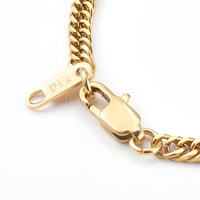 Men's 304 Stainless Steel Diamond Cut Curb Chain Bracelets BJEW-JB06019-02-1