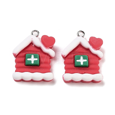 Christmas Theme Opaque Resin Pendants RESI-N039-104-1