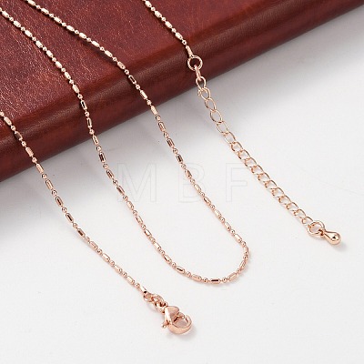 Brass Ball Chain Necklaces for Women NJEW-D302-32RG-1