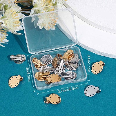 20Pcs 2 Colors 304 Stainless Steel Clip on Earring Pads STAS-SC0004-25-1