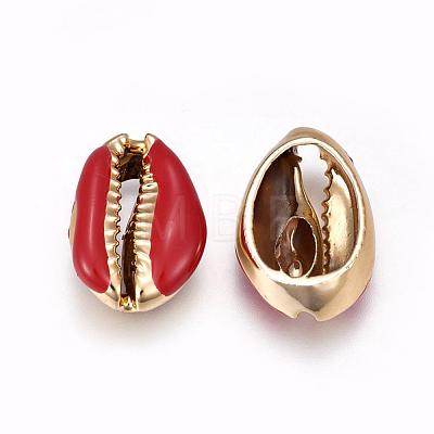Electroplated Cowrie Shell Beads BSHE-G019-01G-C-1