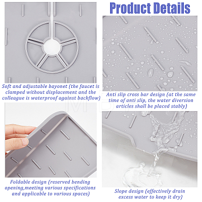 AHADEMAKER 2Pcs Silicone Faucet Sink Mat AJEW-GA0004-48A-1