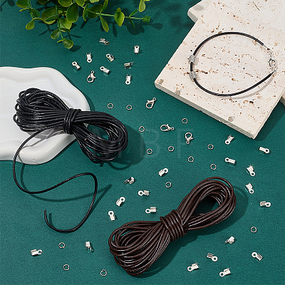 DIY Cowhide Cord Necklaces Bracelets Making Kits DIY-CL0002-47-1