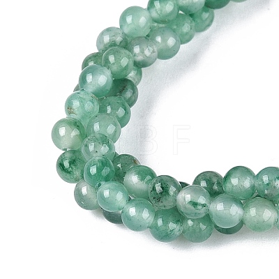 3MM Woven Natural African Jade Round Beaded Necklaces NJEW-Q150-02-1
