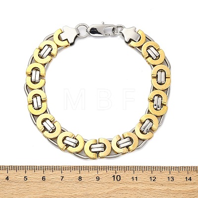 304 Stainless Steel Byzantine Chain Bracelets for Women Men BJEW-R018-22GP-02-1