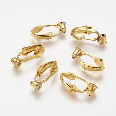 Brass Clip-on Earring Converters Findings KK-Q115-G-NF-1
