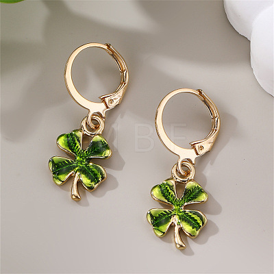 Alloy Enamel Hoop Dangle Earrings for Women WG9295C-01-1