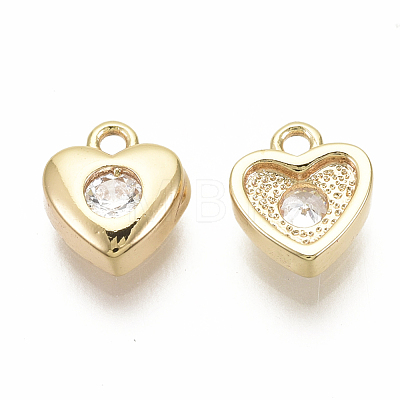 Brass Micro Pave Cubic Zirconia Charms KK-R136-053-NF-1