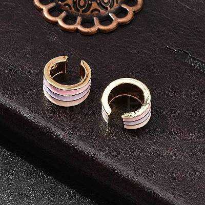 Brass Stripe C-Shaped Cuff Earrings EJEW-D321-03G-1