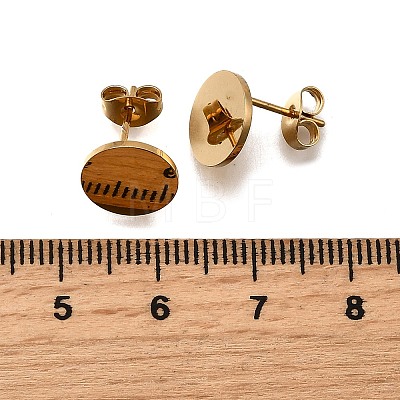 Ion Plating(IP) 304 Stainless Steel Stud Earring Findings STAS-D371-02G-04-1
