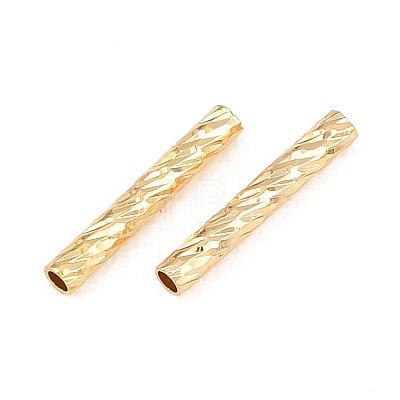 Brass Textured Tube Beads KK-H250-01A-G-1