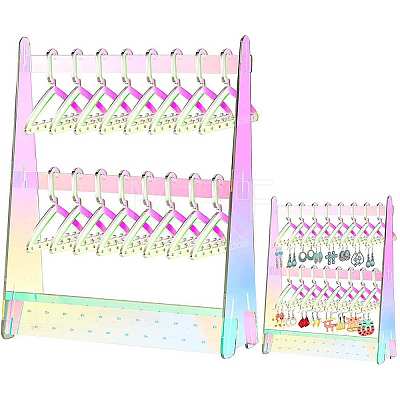 2-Tier Acrylic Earrings Display Stands PAAG-PW0009-03B-1