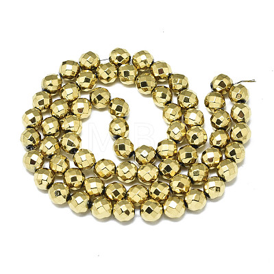 Electroplate Non-magnetic Synthetic Hematite Beads Strands X-G-S352-44C-01-1