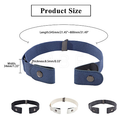 CHGCRAFT 4Pcs 4 Colors Polyester No Buckle Invisible Elastic Stretch Belt AJEW-CA0004-18-1