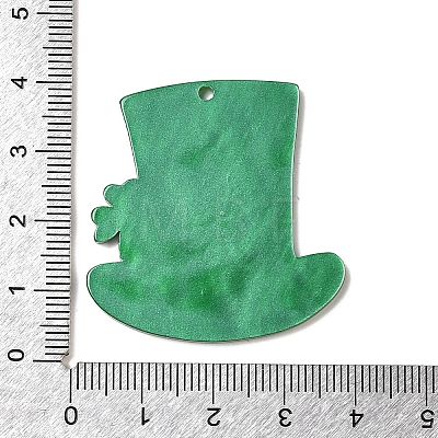 Saint Patrick's Day Clover Opaque Acrylic Pendants OACR-V002-02D-1