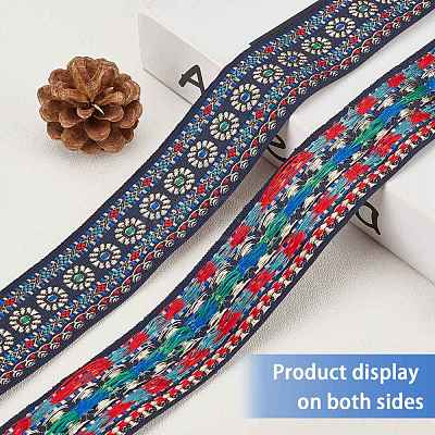Ethnic Style Embroidery Polyester Ribbons OCOR-WH0033-72-1