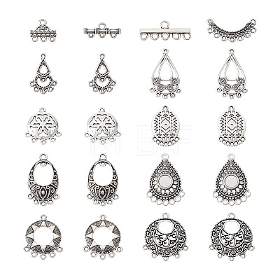  Jewelry 72Pcs 12 Style Tibetan Style Alloy Chandelier Components Links TIBE-PJ0001-01-1