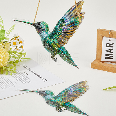 Acrylic Bird Hanging Suncatchers HJEW-WH20021-02D-1