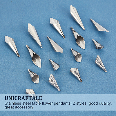 Unicraftale 20Pcs 2 Style 304 Stainless Steel Pendants STAS-UN0033-01-1