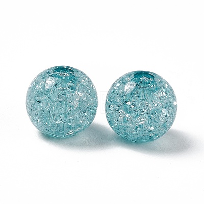 Transparent Crackle Acrylic Bead X-OACR-H019-02-1