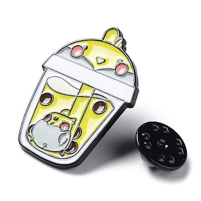 Cartoon Animal Boba Tea Cup Enamel Pin JEWB-E025-01EB-04-1