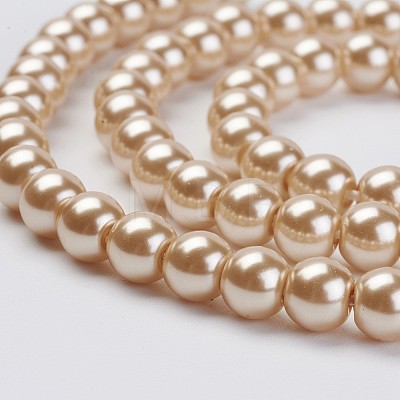 Eco-Friendly Dyed Glass Pearl Beads Strands HY-A008-6mm-RB019-1