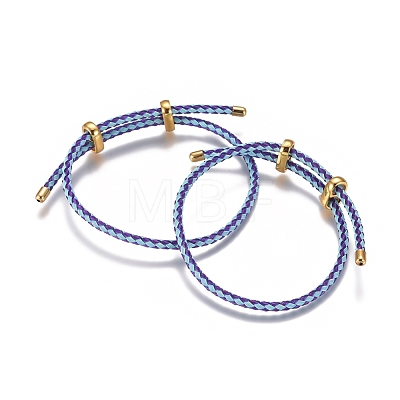 Adjustable 304 Stainless Steel Wire Rope Cord Bracelets Making AJEW-D047-01G-B-1