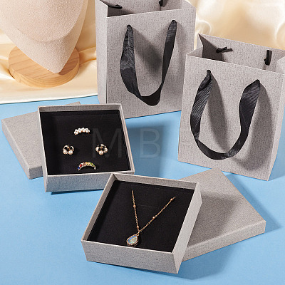 2Pcs Square Paper Jewelry Display Cases CON-TA0001-39F-02-1