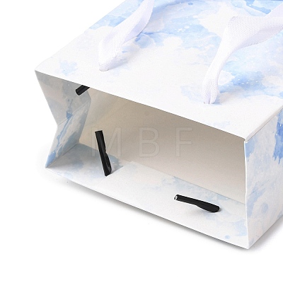 Gradient Color Rectangle Paper Gift Storage Bags with Ribbon Handles ABAG-A011-01C-1