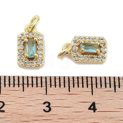 Brass Micro Pave Cubic Zirconia Charms KK-C051-11G-02-1