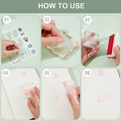 CRASPIRE 4Pcs 4 Styles Plant Clear Silicone Stamps DIY-CP0009-77-1