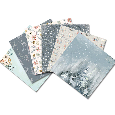 24Pcs 12 Styles Winter Forest Themed Scrapbooking Paper Pads WINT-PW0001-061-1