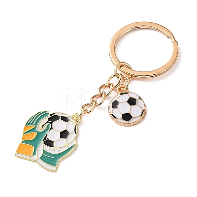 Football Theme Alloy & Enamel Keychains AL-A001-01C-G-1