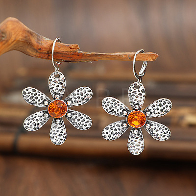Alloy Rhinestone Leverback Earrings WG7D2DD-01-1