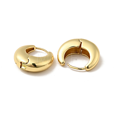 Rack Plating Brass Thick Hoop Earrings for Men Women EJEW-F288-06G-1
