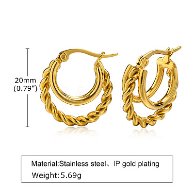 Stainless Steel Hoop Earrings WG89952-06-1