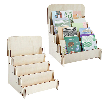 Wood Place Card Display Stands AJEW-FH0009-10-1