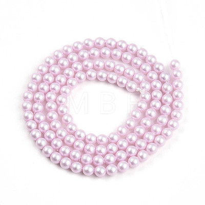 Baking Painted Pearlized Glass Pearl Bead Strands HY-N002-3mm-C03-1