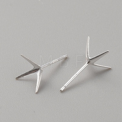 925 Sterling Silver Stud Earring Findings STER-WH0008-15G-S-1