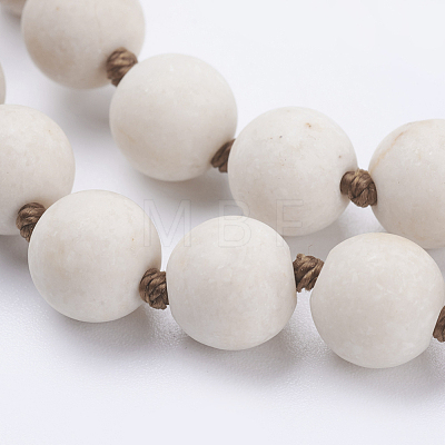 Natural Fossil Beaded Necklaces NJEW-P202-36-B09-1
