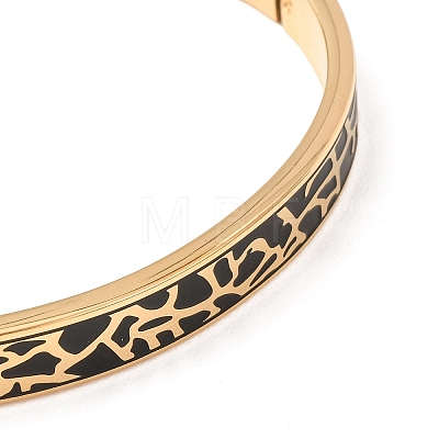 Ion Plating(IP) 304 Stainless Steel Enamel Hinged Bangles BJEW-D408-19G-1
